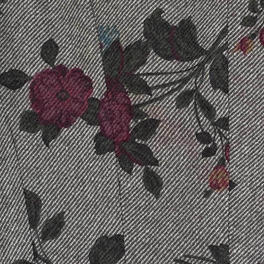 Pendleton Jacket Womens 6 Gray Floral Wool Blend Blazer Purple Knit Hood Pockets - Picture 3 of 10
